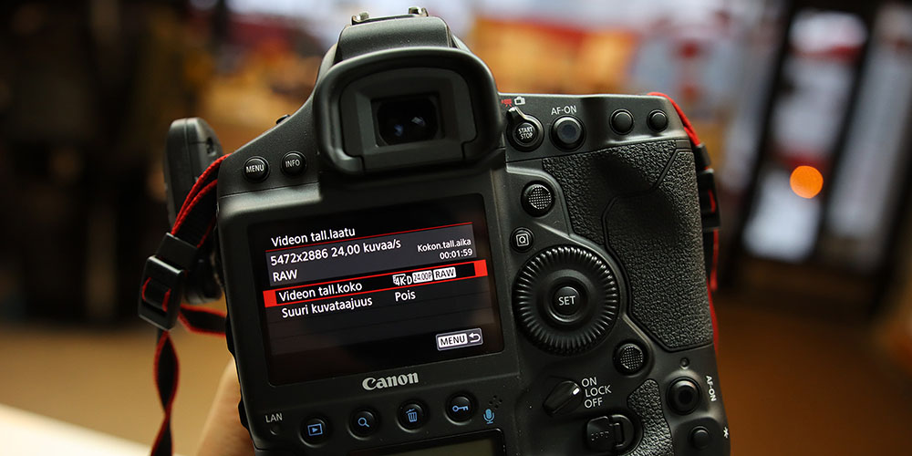 Canon EOS 1D X Mark III videoasetukset, raakavideo