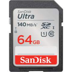SanDisk Ultra 64GB SDXC (140Mb/s) Class 10 UHS-I muistikortti