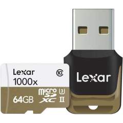 Lexar Professional 64GB microSDXC UHS-II (1000x) + Kortinlukija