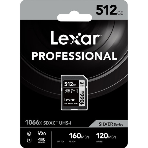 Lexar Professional 512GB SDXC UHS-I (1066x, 160Mb/s) -muistikortti