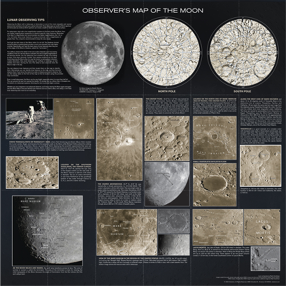 Celestron Observer's Map of the Moon -kuukartta