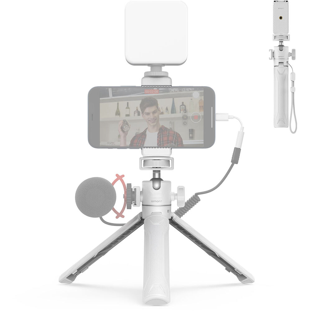 SmallRig 3828 Vlog Kit VK-25 (White) -pöytäjalusta ja puhelinadapteri