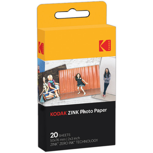 Kodak Instant Film Zink Paper 2x3 (20 kuvaa) -valokuvapaperi tarrataustalla