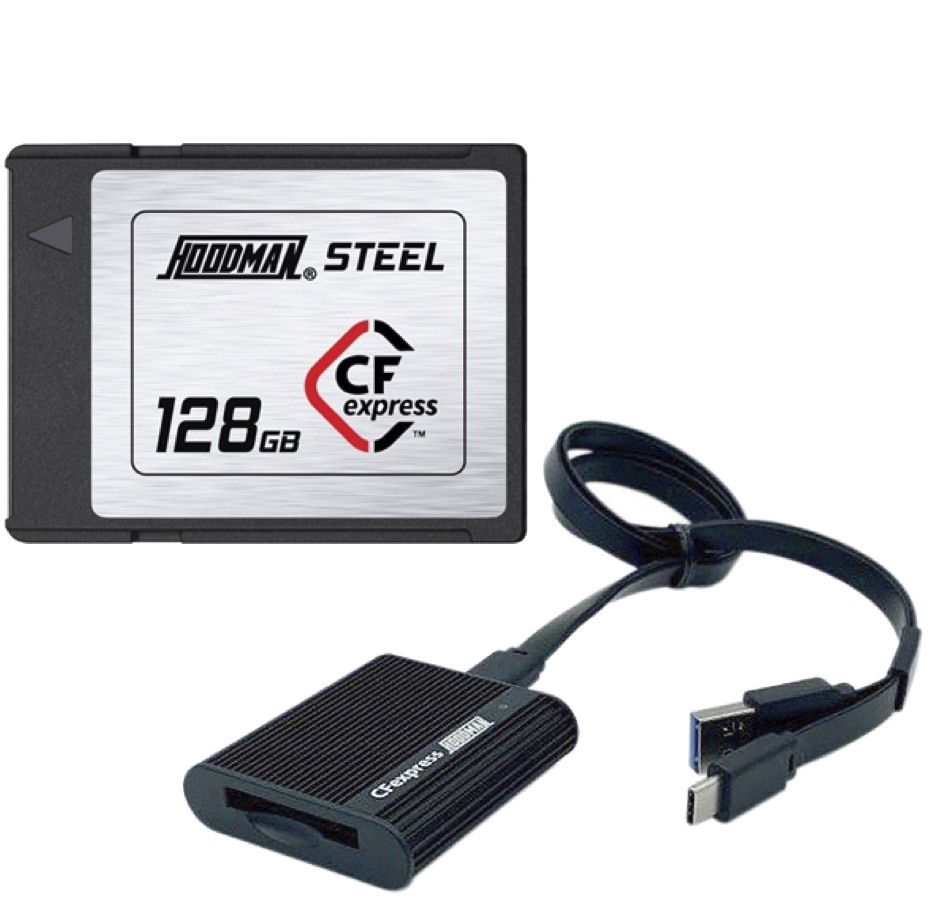 Hoodman CFexpress 128GB (Type B) -muistikortti + kortinlukija