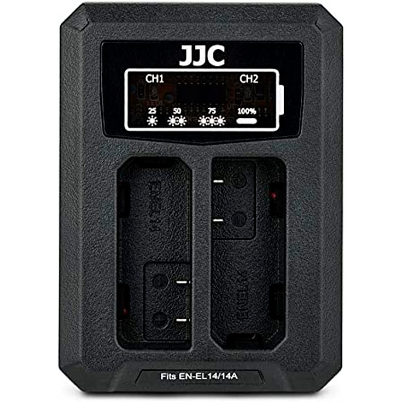 JJC DCH-ENEL14A USB Dual Battery Charger -tuplalaturi (Nikon EN-EL14)