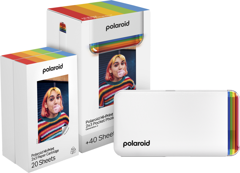 Polaroid Hi-Print Gen 2 E-Box -tulostin + tulostuspaperi - Valkoinen