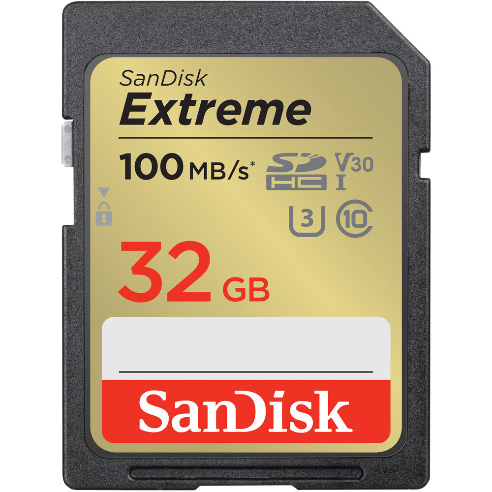 SanDisk Extreme 32GB SDXC (100MB/s) UHS-I (U3 / V30) muistikortti
