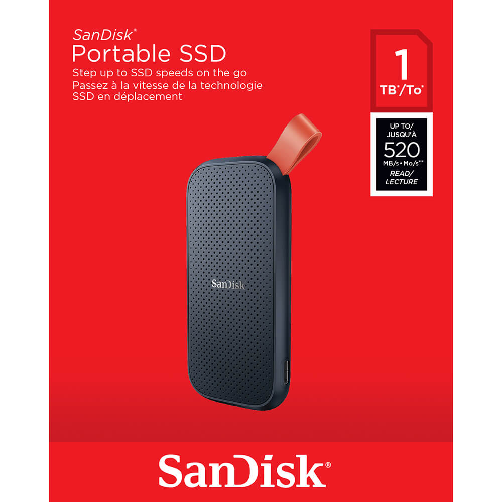 SanDisk 1TB Portable SSD 520MB/s -ulkoinen SSD-kiintolevy