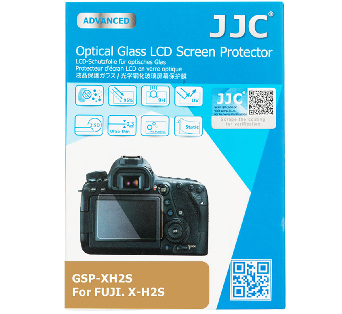 JJC GSP LCD Screen Protector (Fuji X-H2S) -lasinen näytönsuoja