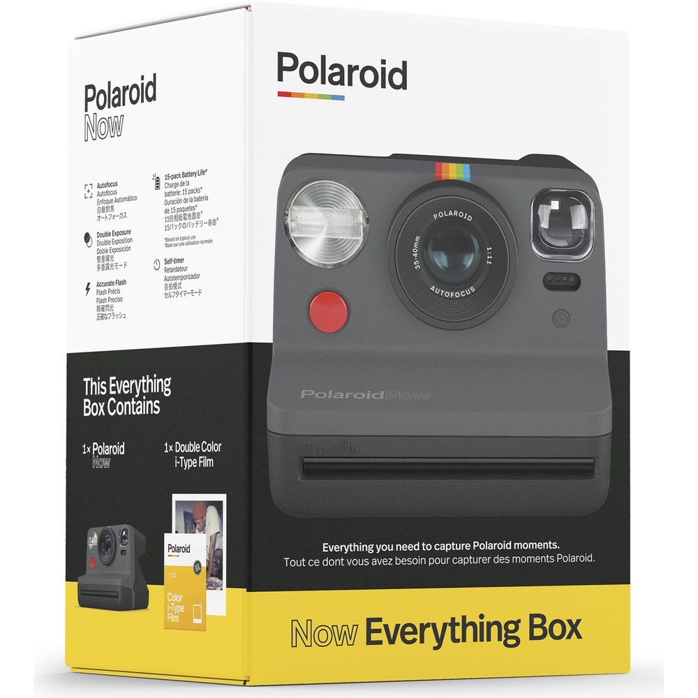 Polaroid Now E-box Black - pikakamera + 16 kpl filmi
