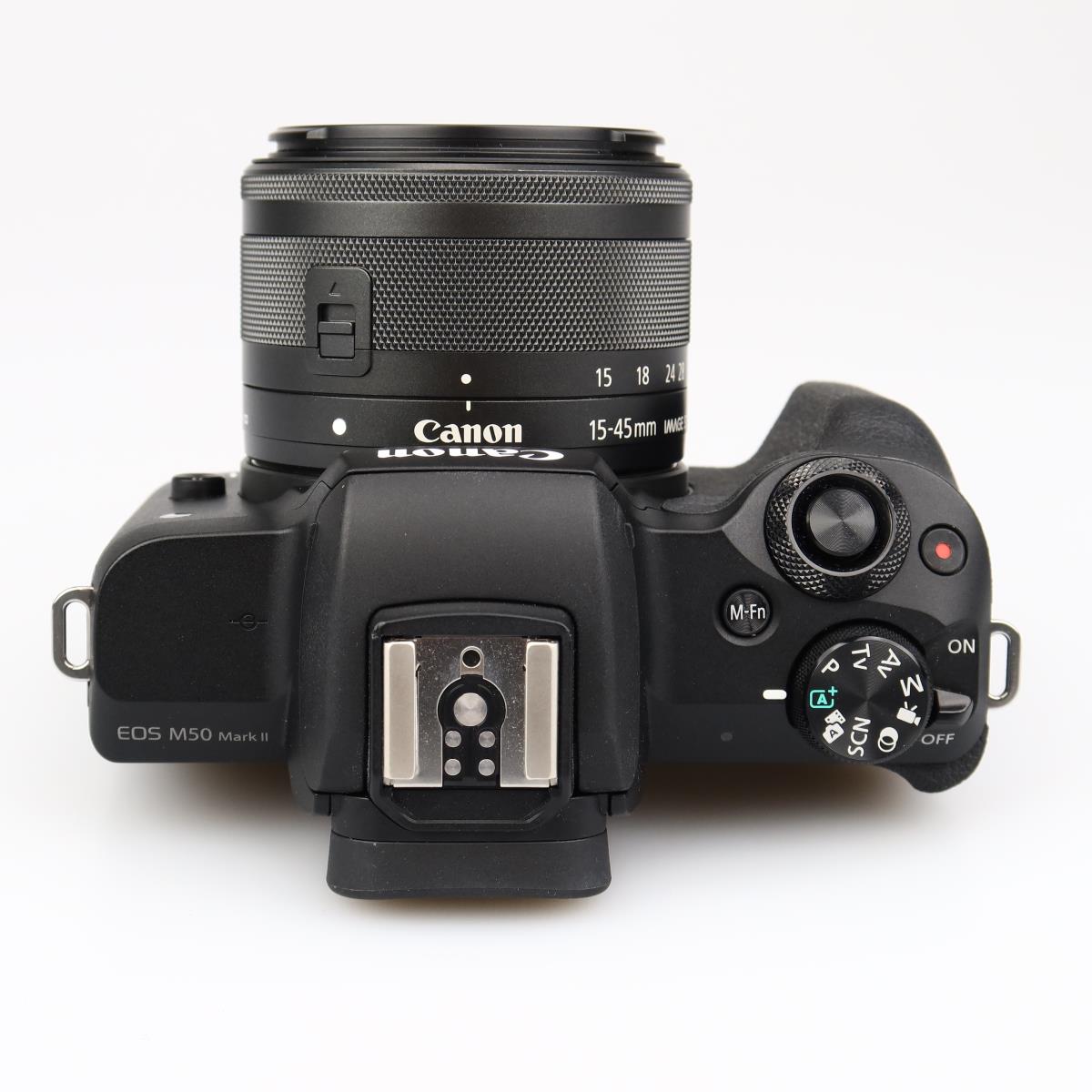 (Myyty) Canon EOS M50 Mark II + 15-45mm Kit - Musta (sc max 5000) (käytetty) (Takuu)