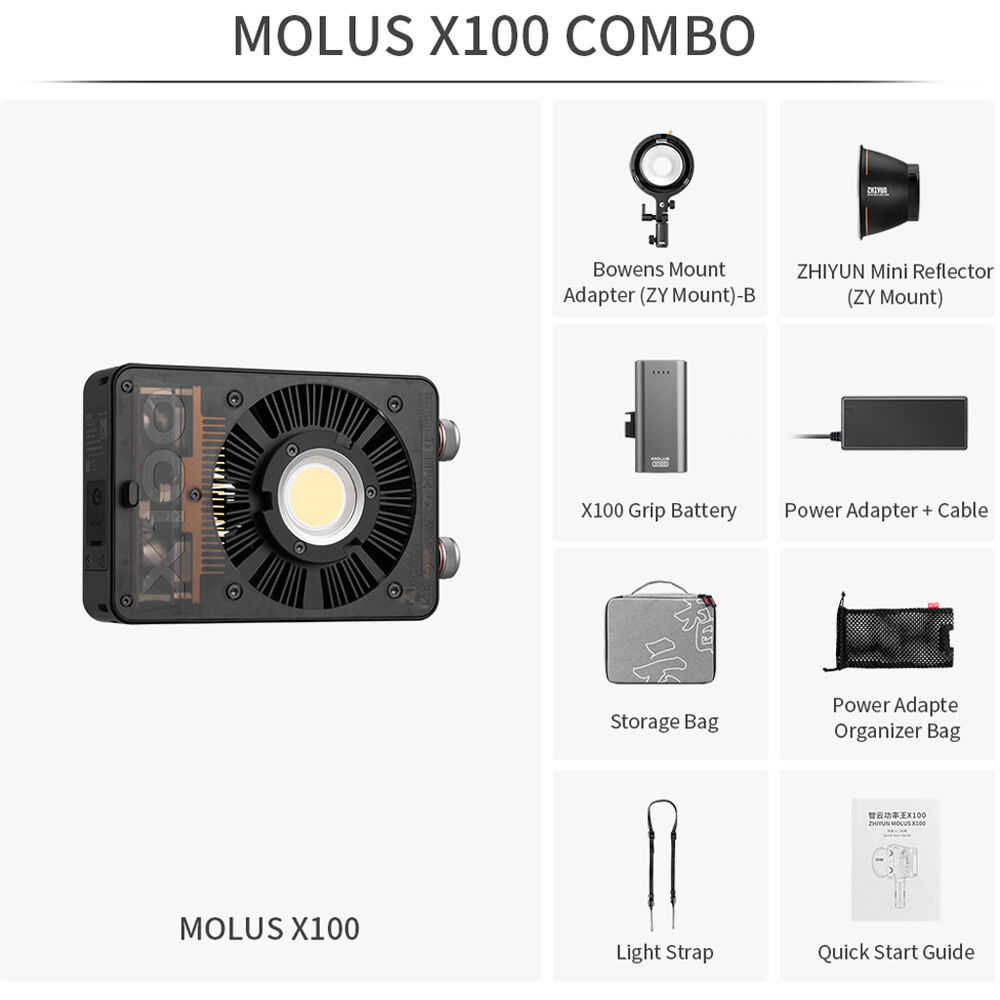 Zhiyun Molus X100 Combo -ledvalo setti