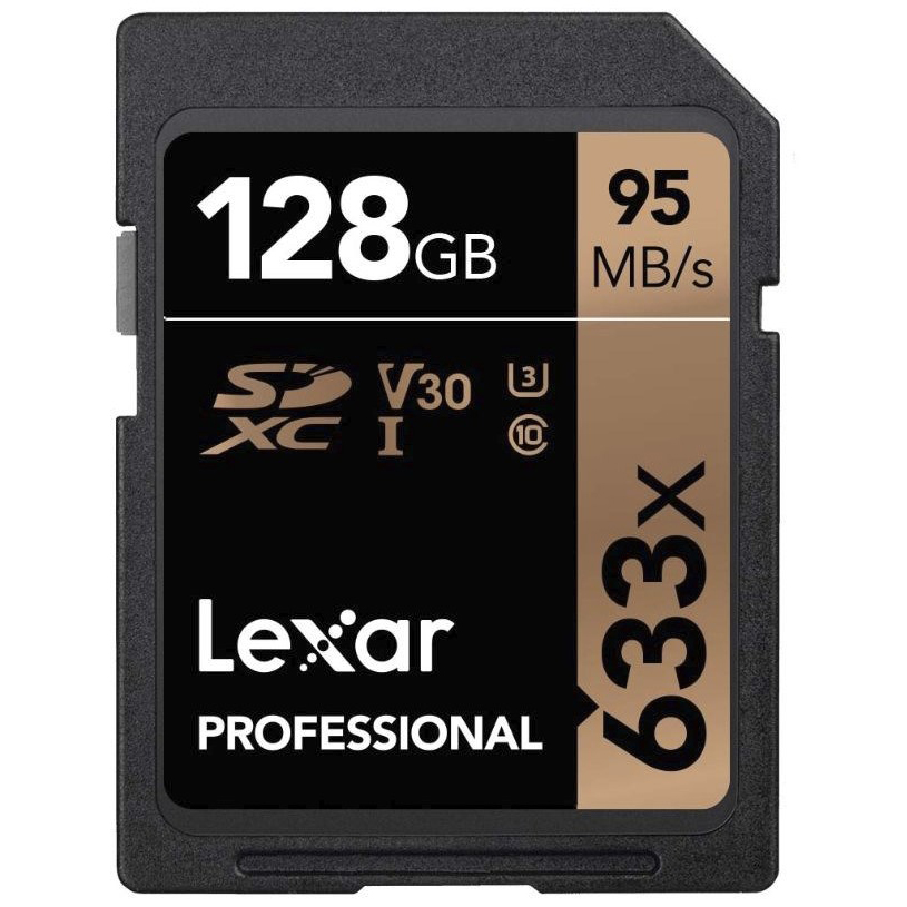 Lexar Professional 128GB SDXC UHS-I (633x, V30 / U3) muistikortti