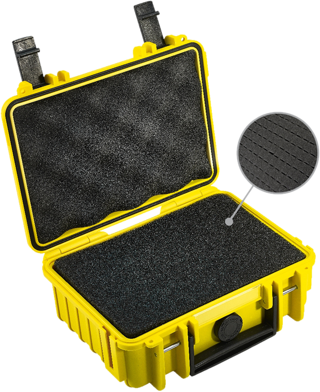 B&W Outdoor Case Type 500 -iskunkestävä laukku - Keltainen