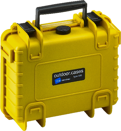 B&W Outdoor Case Type 500 -iskunkestävä laukku - Keltainen