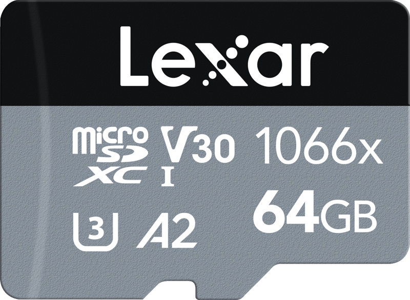 Lexar Silver 64GB 1066x microSDHC UHS-I (R160/W70) -muistikortti