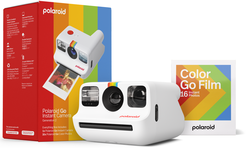 Polaroid Go Gen 2 + E-Box -pikakamera + filmipaketti - Valkoinen