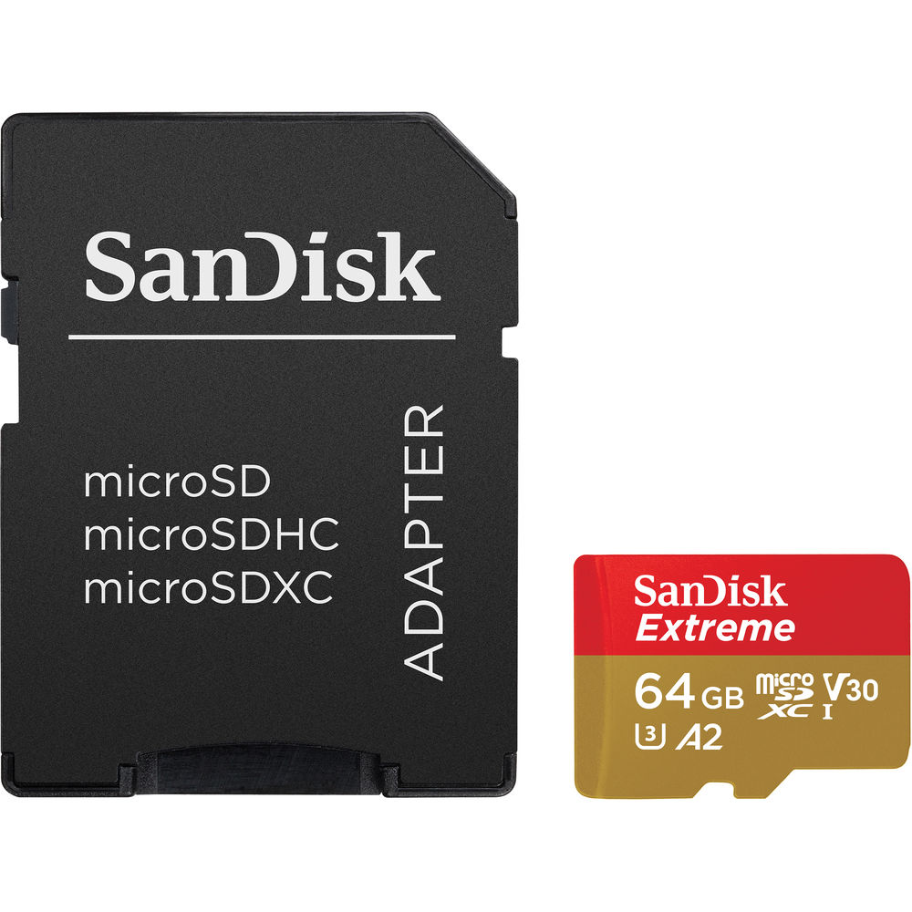 SanDisk Extreme 64GB MicroSDXC (160MB/s) UHS-I (U3 / V30 / A2) muistikortti