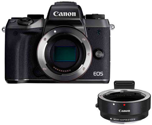 Canon EOS M5 runko + EF-EOS M -adapteri