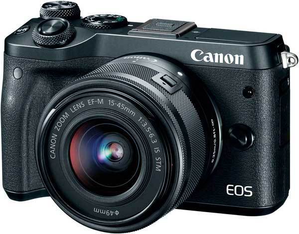 Canon EOS M6 + 15-45mm IS STM Kit - Musta