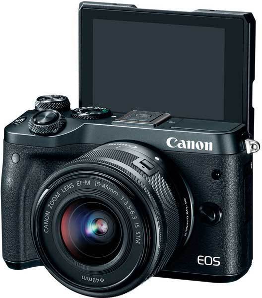 Canon EOS M6 + 15-45mm IS STM Kit - Musta
