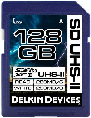 Delkin Cinema 128GB SDXC (280 Mt/s) UHS-II (U3/V90) muistikortti