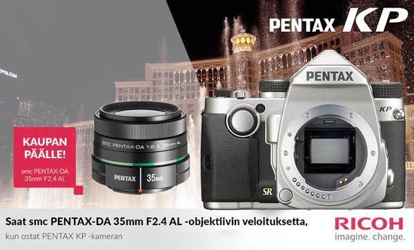 Pentax KP runko - kaupan päälle 35mm objektiivi - Hopea