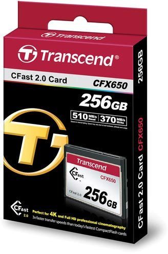 Transcend 256GB CFX650 CFast 2.0 (Write: 370MB/s)