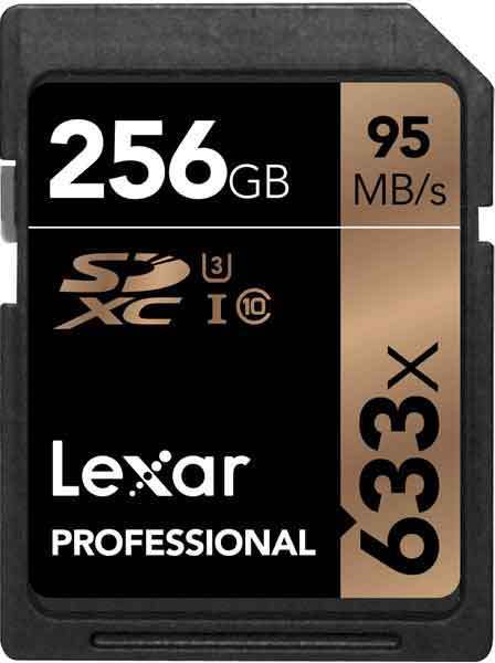 Lexar Professional 256GB SDXC UHS-I (633x, V30 / U3) muistikortti