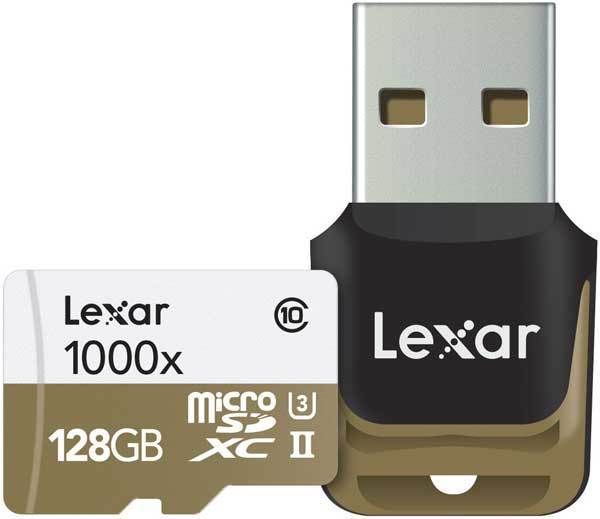 Lexar Professional 128GB microSDXC UHS-II (1000x) + Kortinlukija