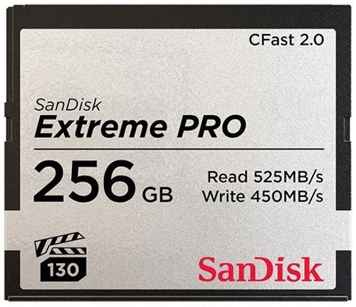 SanDisk 256GB CFast 2.0 Extreme PRO (Write: 450MB/s) -muistikortti 