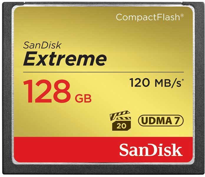 SanDisk Extreme 128GB CompactFlash (120Mb/s) -muistikortti