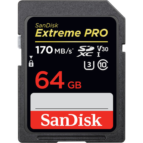 SanDisk Extreme Pro 64GB SDXC (170MB/s) UHS-I (U3 / V30) -muistikortti