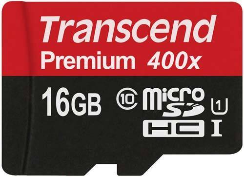 Transcend Premium 16GB microSDHC Class 10 UHS-1 400x (60Mb/s)