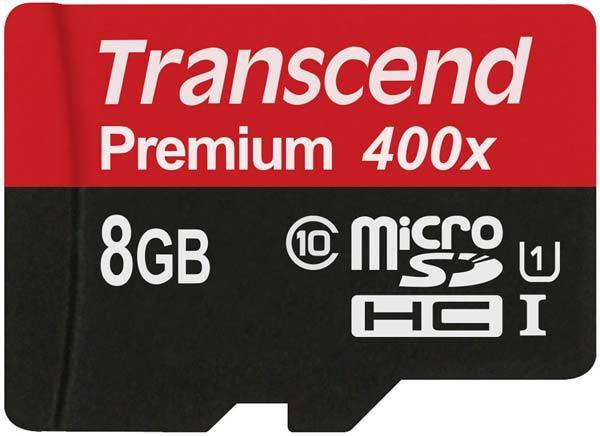 Transcend Premium 8GB microSDHC Class 10 UHS-1 400x (60Mb/s)