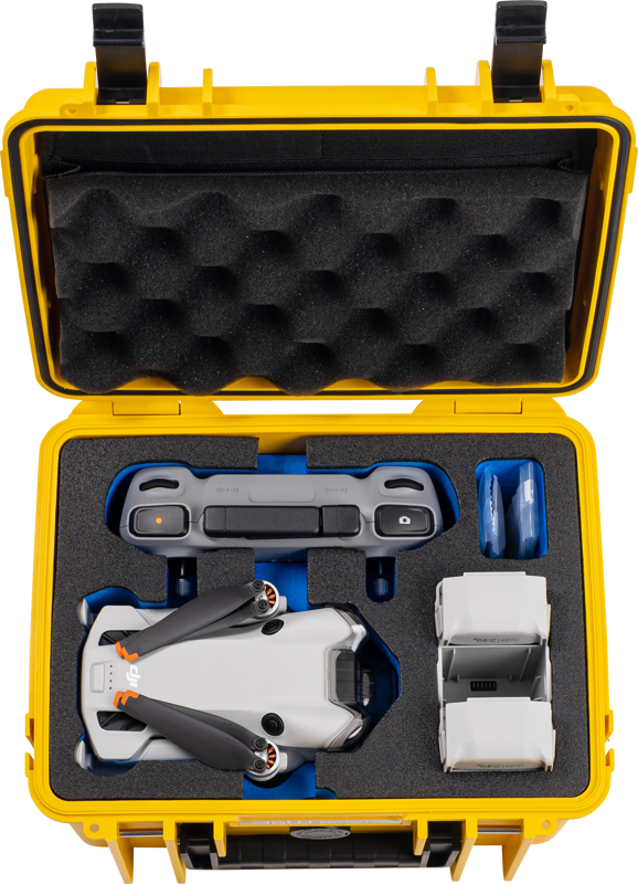  B&W Outdoor Case (DJI Mini 4 Pro) - keltainen iskunkestävä dronelaukku