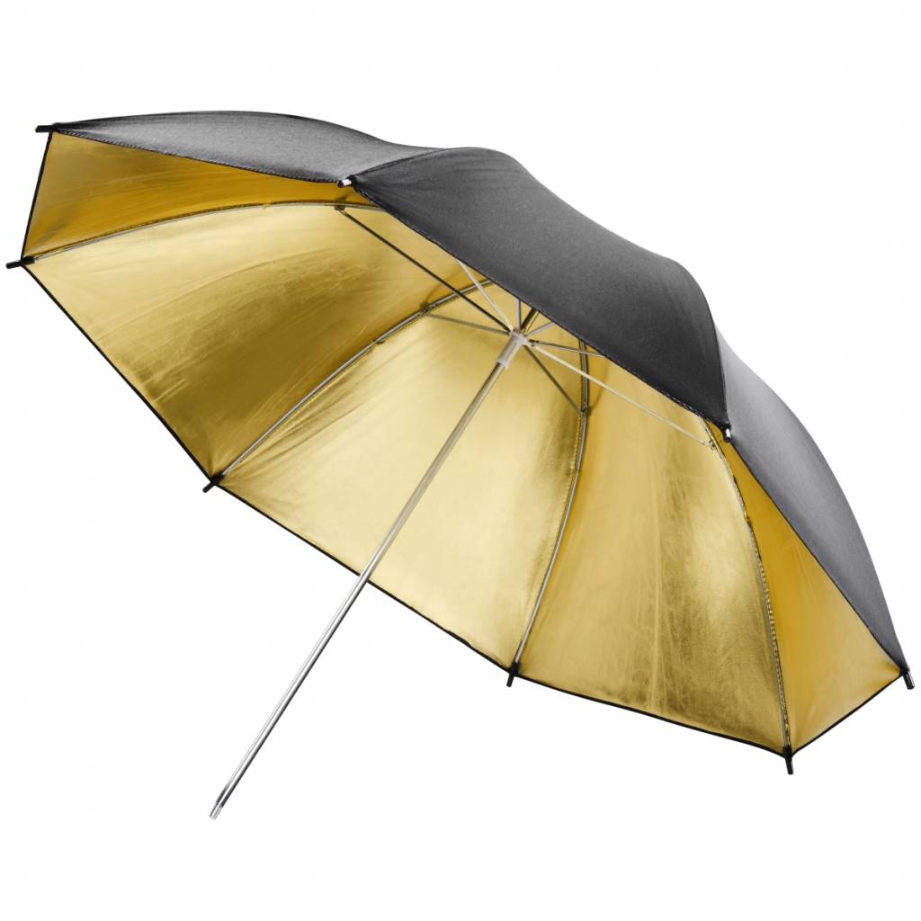 Walimex Pro Reflex Umbrella 84cm sateenvarjo - Musta/Kulta