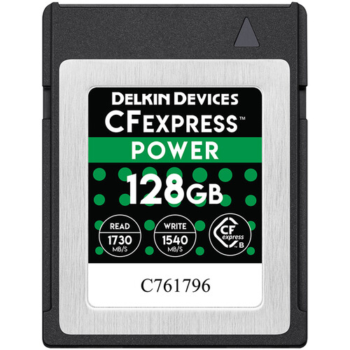 Delkin Power 128GB CFexpress (Write: 1540mb/s, Read: 1730mb/s) muistikortti