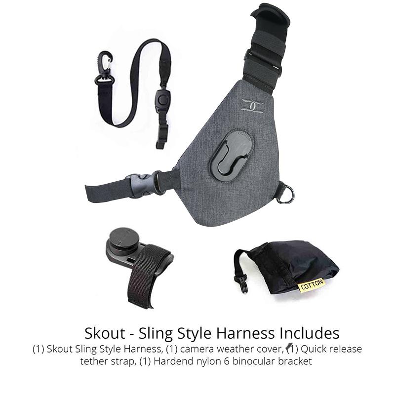 Cotton Carrier Skout Binocular Sling Style Harness kiikarivaljaat - Harmaa