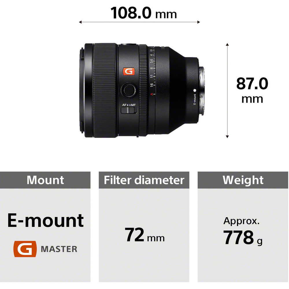 Sony FE 50mm f/1.2 GM -objektiivi