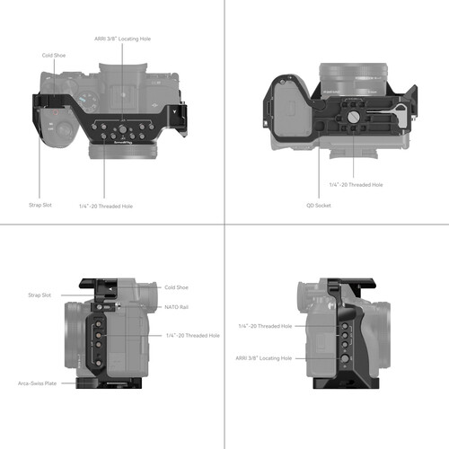 SmallRig 3667B Full Camera Cage (Sony A7 IV / A7S III / A1) -kehikko