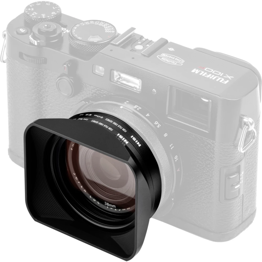 NiSi Lens Hood, UV-Filter & Cap for Fuji X100 Black -vastavalosuoja kit