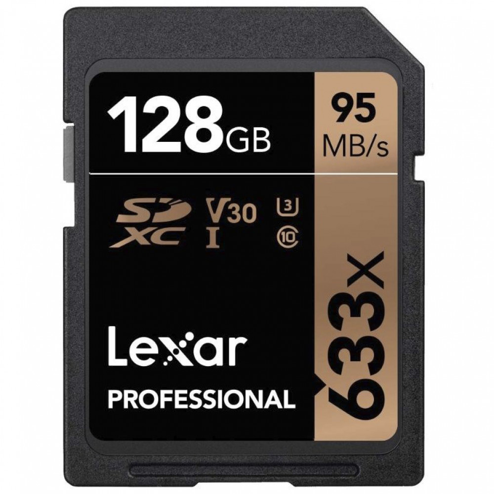 Lexar Professional 128GB SDXC UHS-I (633x, V30 / U3) muistikortti