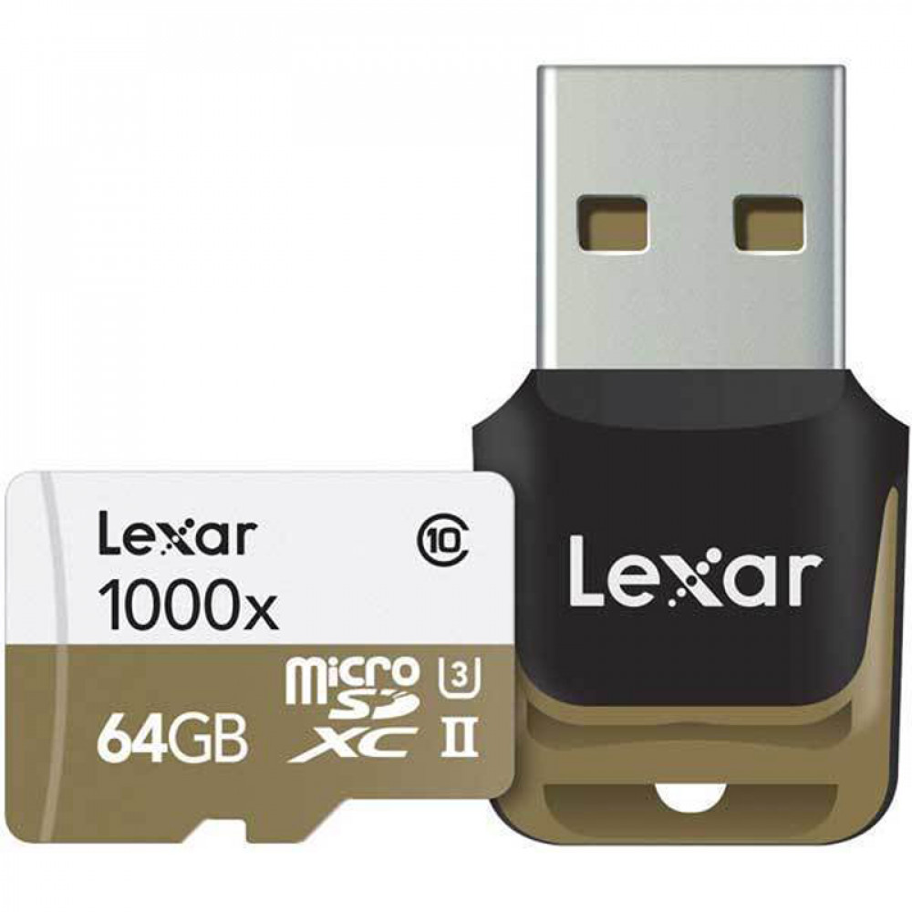 Lexar Professional 64GB microSDXC UHS-II (1000x) + Kortinlukija