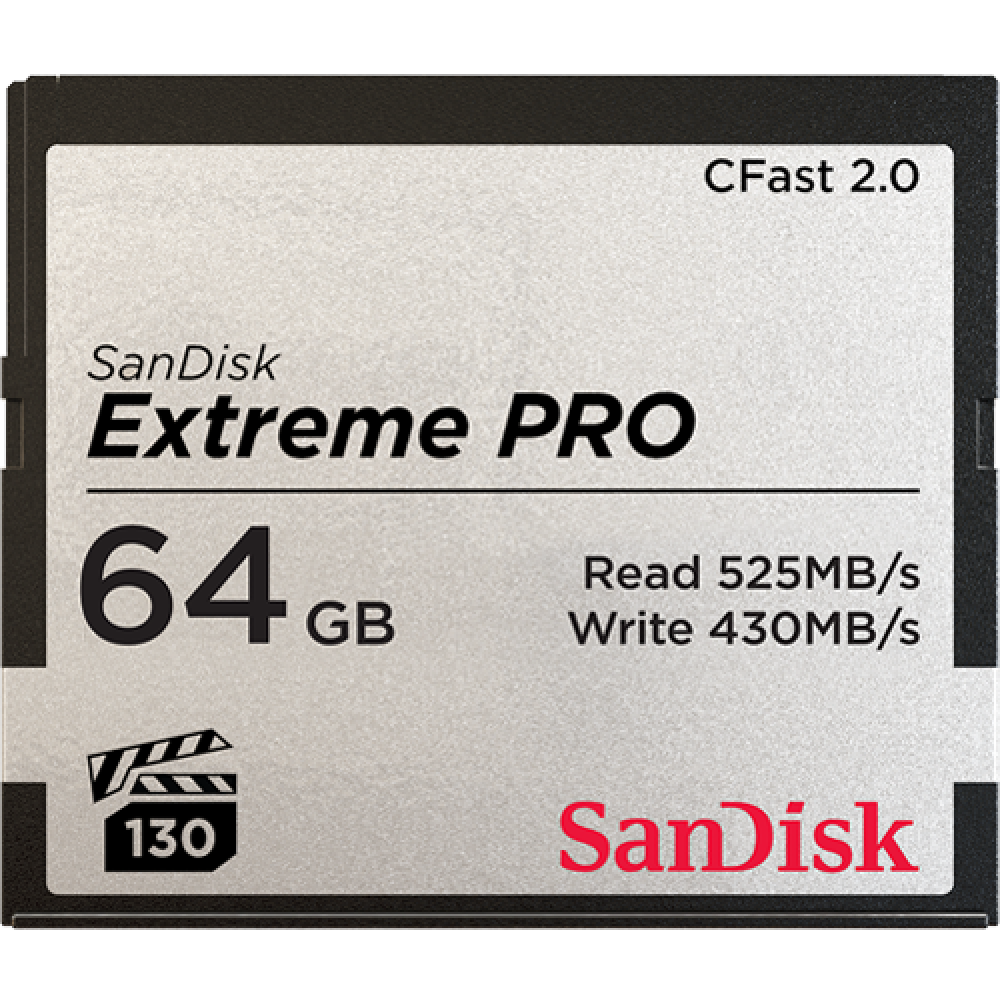 SanDisk 64GB Extreme PRO CFast 2.0 (Write: 430MB/s) -muistikortti