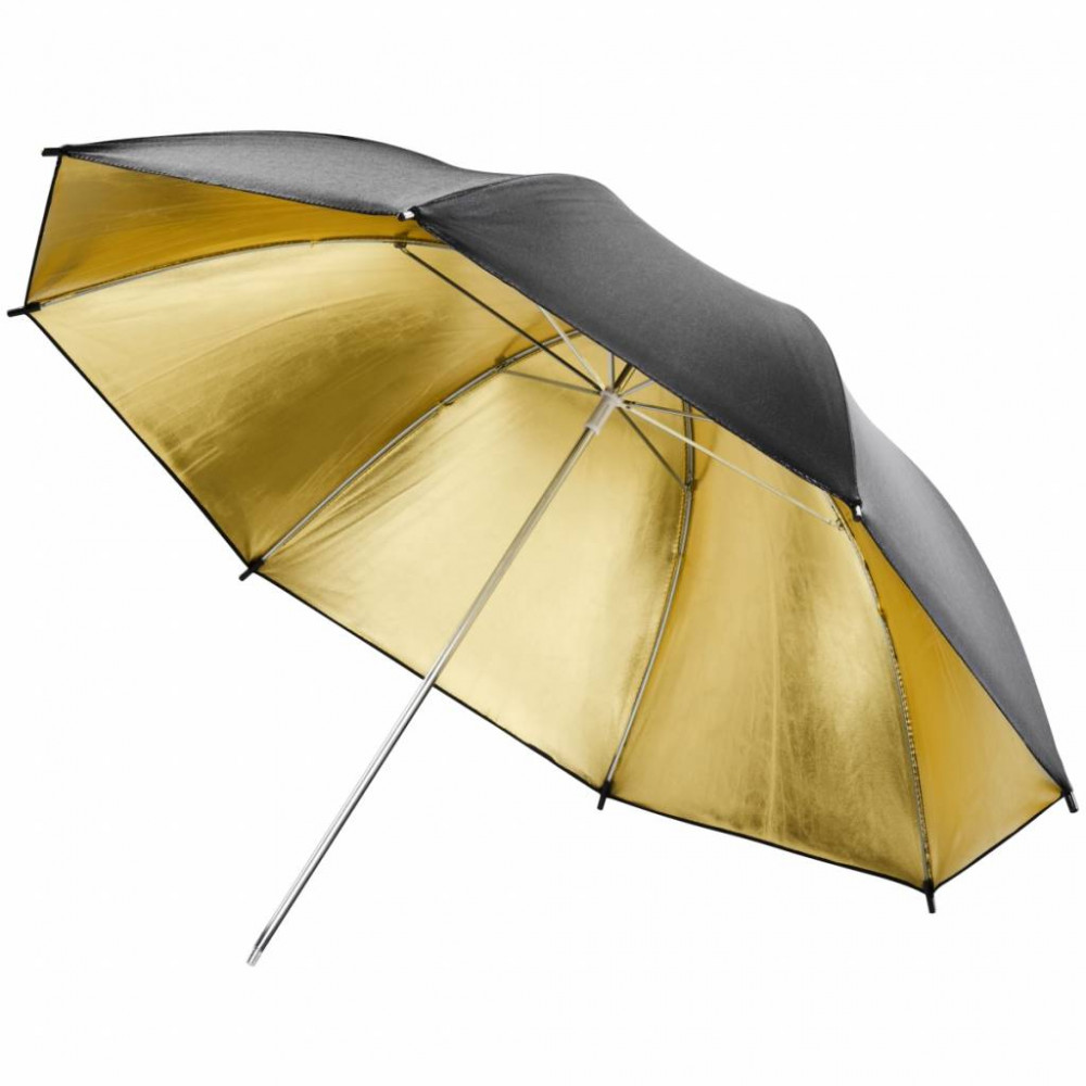 Walimex Pro Reflex Umbrella 84cm sateenvarjo - Musta/Kulta
