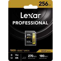 Lexar Pro 256GB SDXC (1800x, 180Mb/s) UHS-II (U3 / V60 / C10) -muistikortti