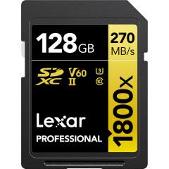 Lexar Pro 128GB SDXC (1800x, 180Mb/s) UHS-II (U3 / V60 / C10) muistikortti