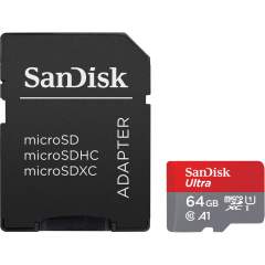 Sandisk Ultra 64GB microSDXC 120MB/s A1 Class 10 UHS-I + SD Adapter