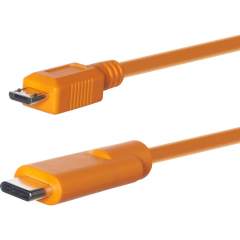 Tether Tools TetherPro (23cm) USB Type-C to USB 2.0 Micro-B kaapeli - Oranssi (2kpl)